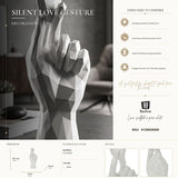 Mano Decorativa Minimal Con Dita Incrociate Cm 9X5,8X22,1