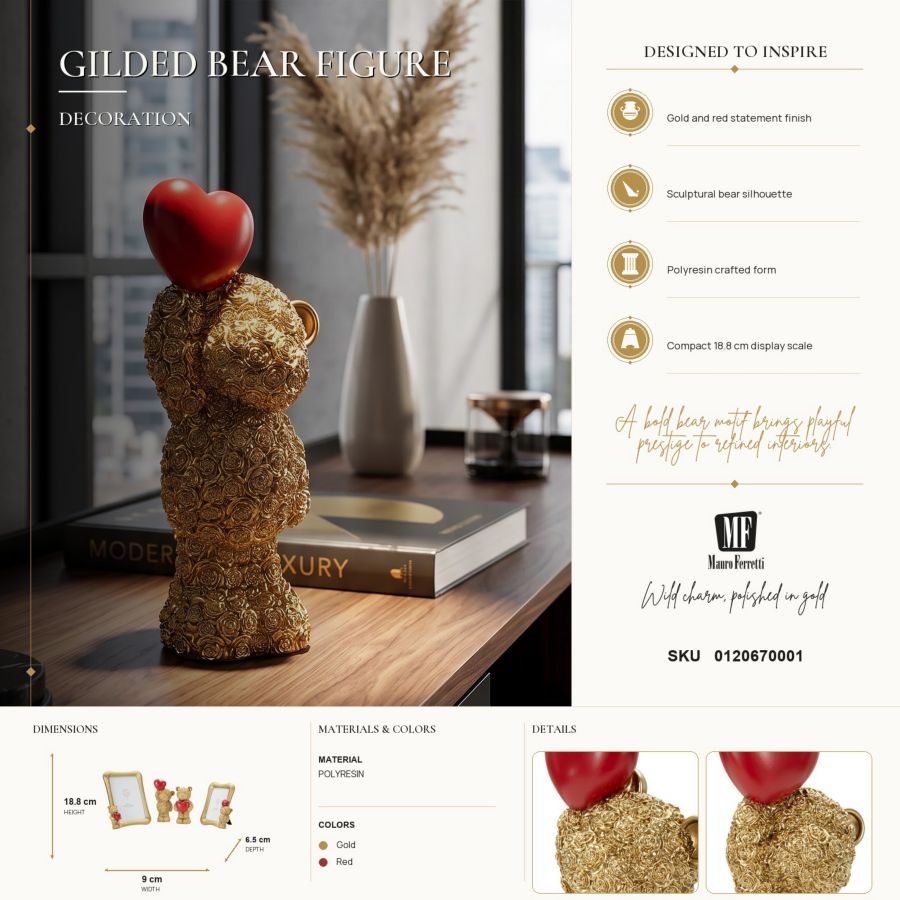 Orsetto Decorativo Con Cuore 9X7X18