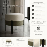 Pouf Stile Moderno Bicolore Ø 49X42cm - Ferretti