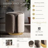 Pouf Stile Glam Bicolore Con Base Dorata Cm Ø 40X50