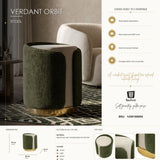 Pouf Stile Glam Bicolore Con Base Dorata Cm Ø 40X50