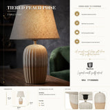 Lampada Da Tavolo Japandi Ø 30X44cm - Ferretti