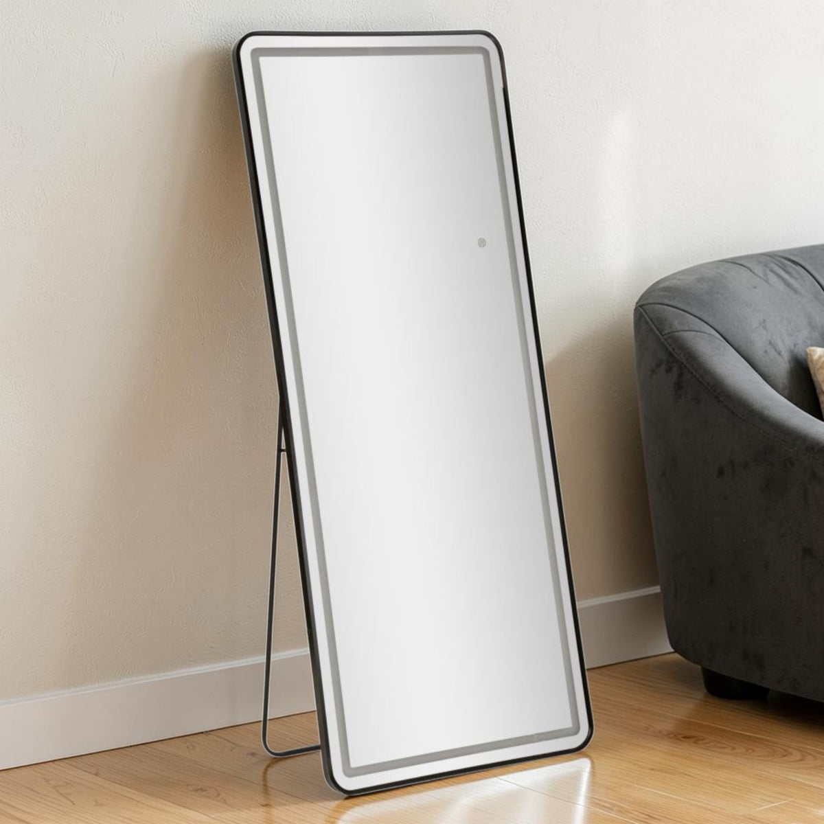 Specchio Da Terra/Muro Rettangolare Con Illuminazione Led - Ferretti