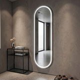 Specchio Da Muro Ovale Con Illuminazione Led A 3 Tonalità Di Luce - Ferretti