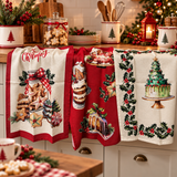 Set 3 Stofinacci Natalizi Fantasia Dolci 100% Cotone - Linea Oro