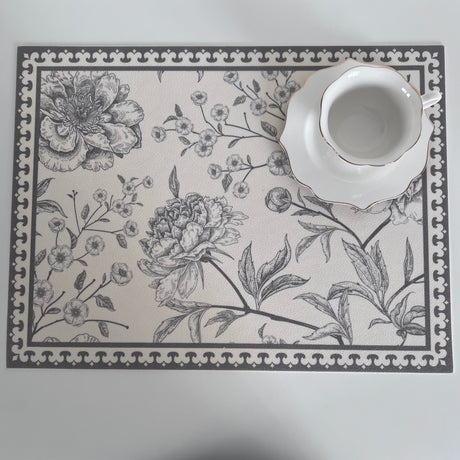Tovaglietta Americana Bridgerton 33x45 cm in PVC Impermeabile Made in Italy – Colore Grigio o Tortora