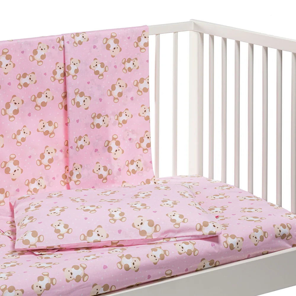 Completo Lenzuola Lettino Orsacchiotti Baby 100% Cotone - Caleffi