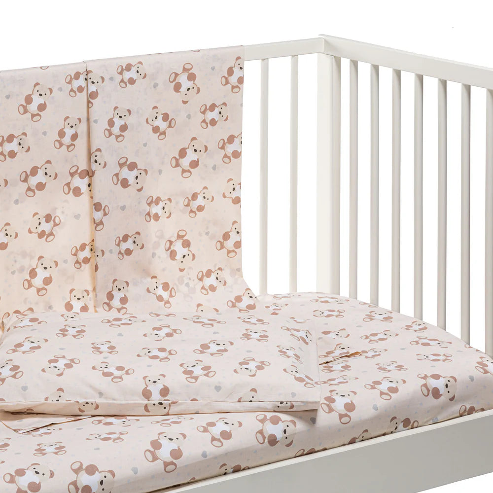 Completo Lenzuola Lettino Orsacchiotti Baby 100% Cotone - Caleffi