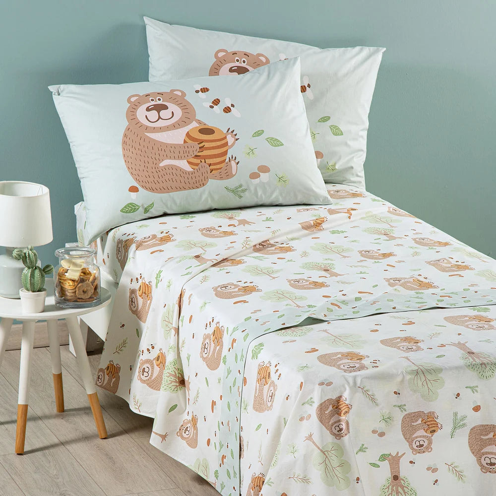 Completo Lenzuola Singolo Boschetto 100% Cotone - Caleffi