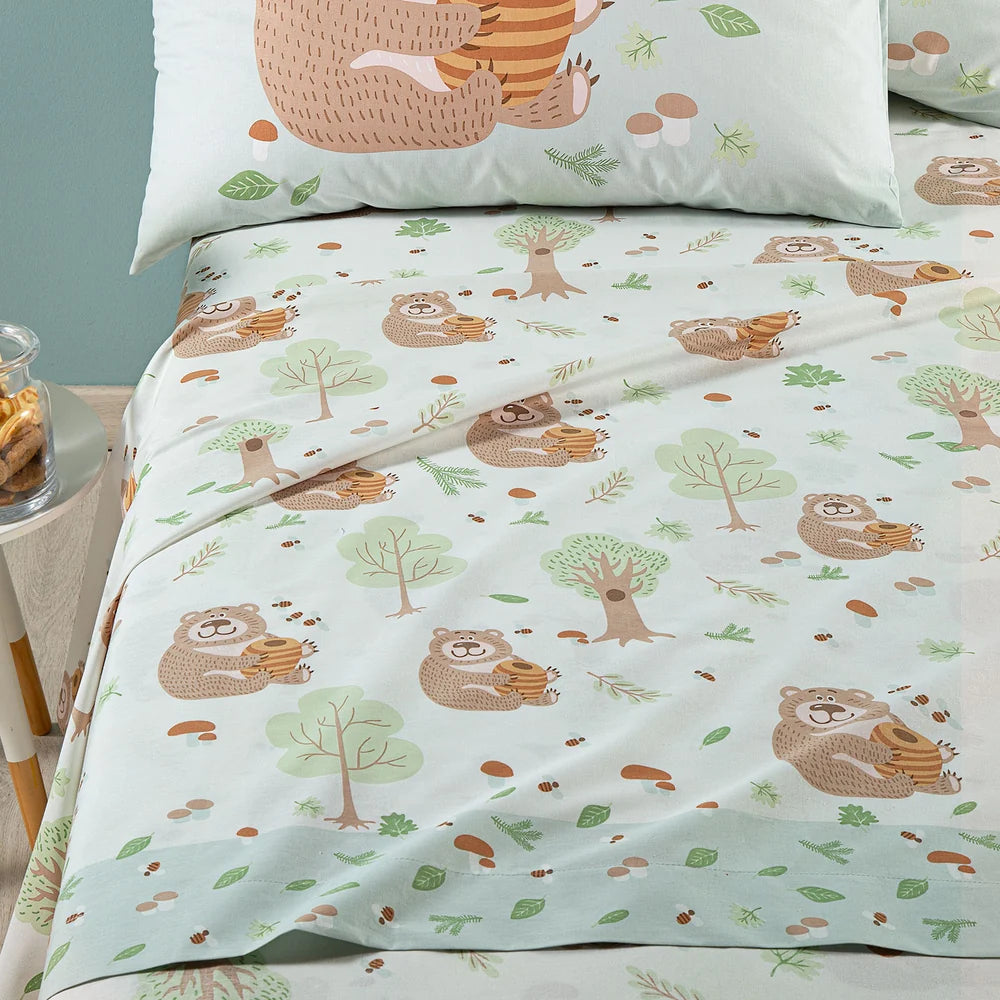 Completo Lenzuola Singolo Boschetto 100% Cotone - Caleffi