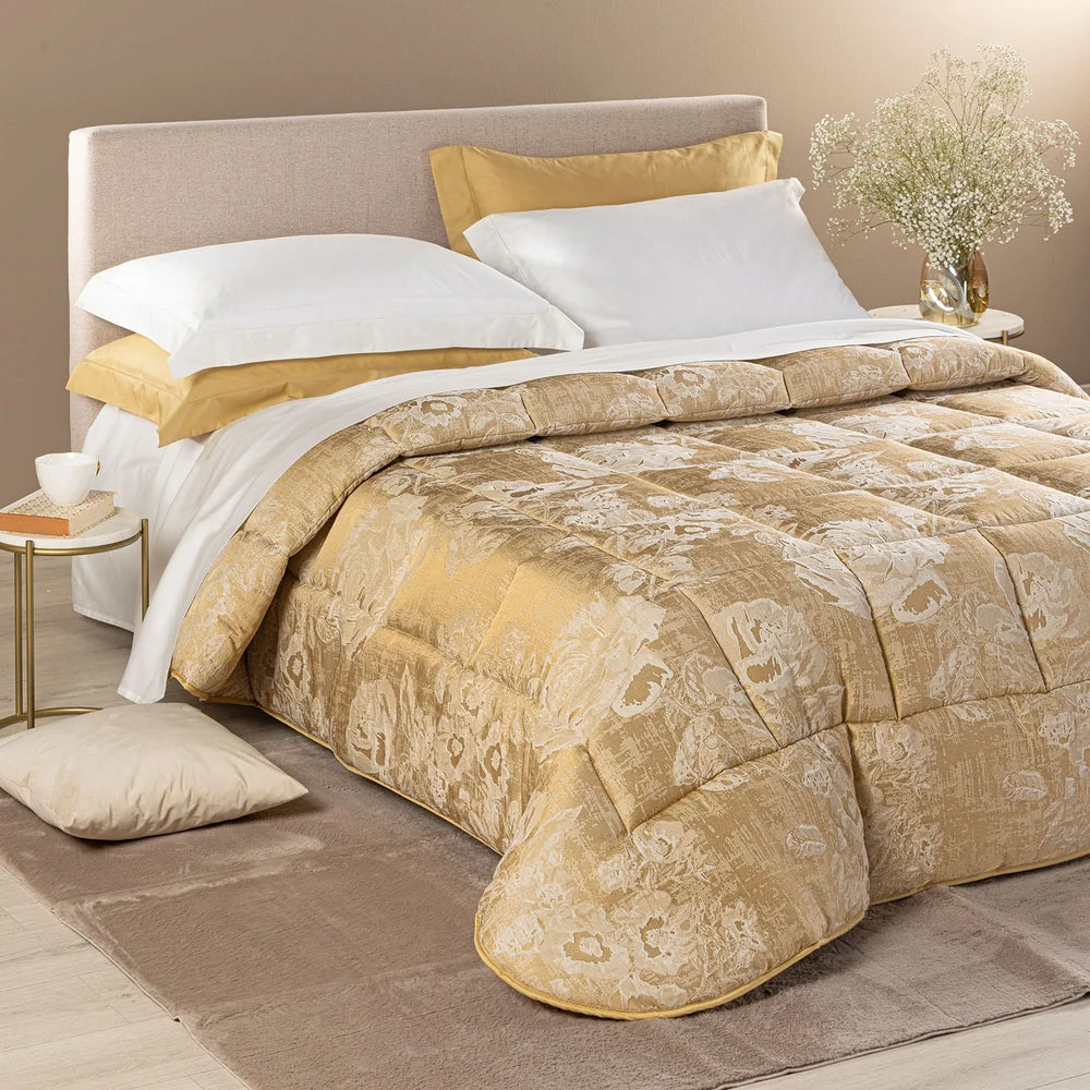 Trapunta Matrimoniale In Raso Jacquard Rosier - Caleffi