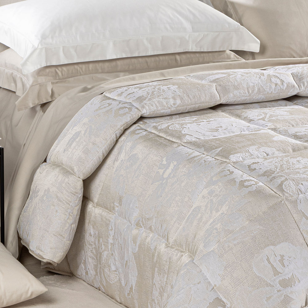 Trapunta Matrimoniale In Raso Jacquard Rosier - Caleffi