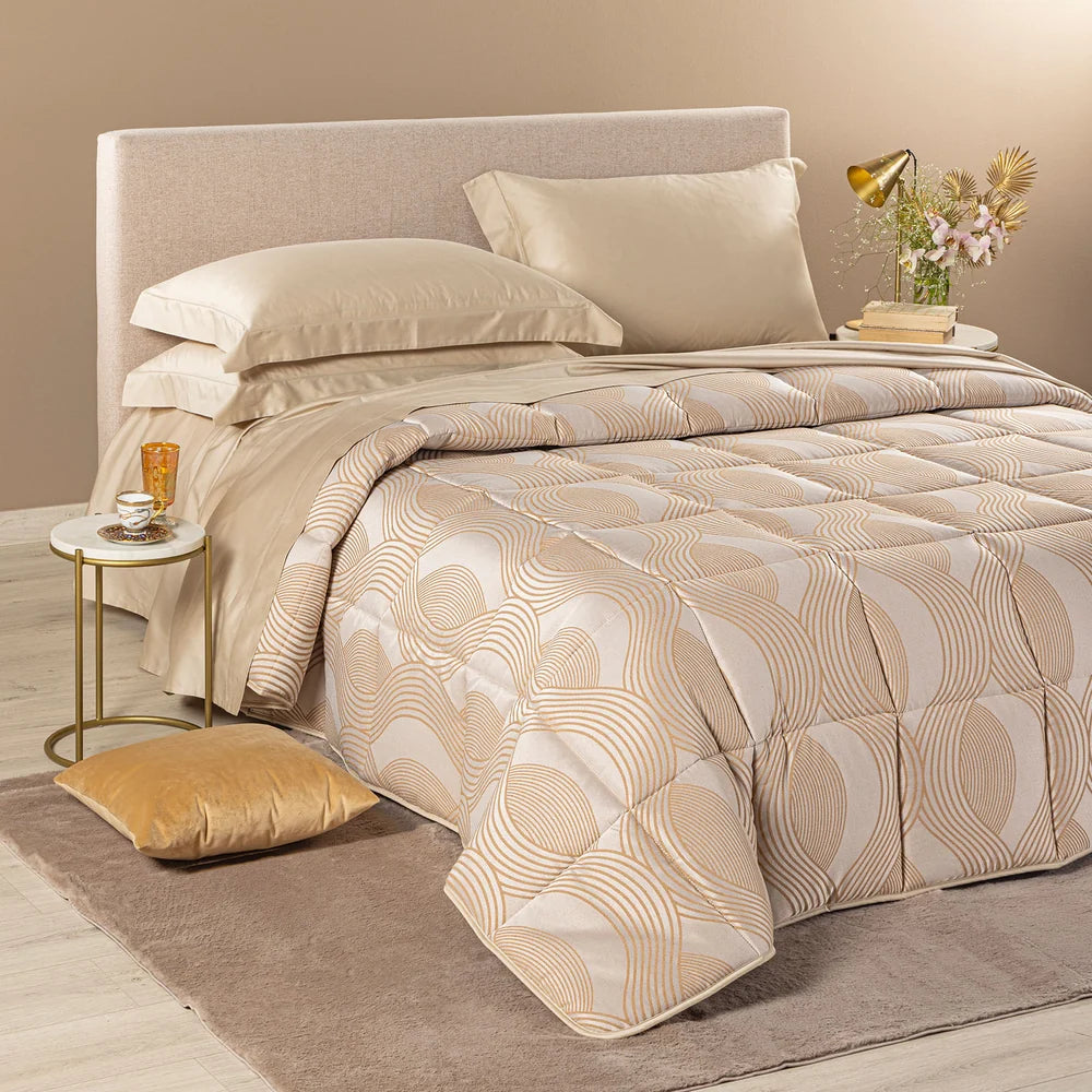 Trapunta Matrimoniale In Raso Jacquard Amber - Caleffi