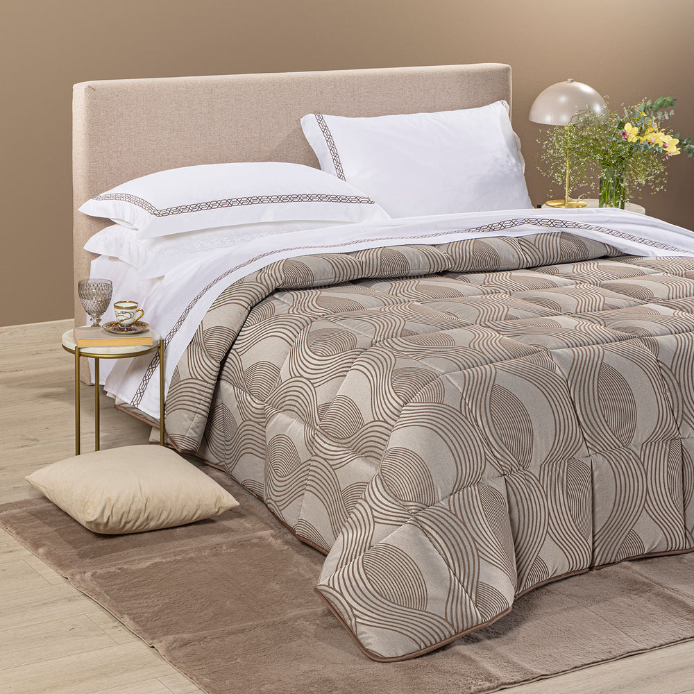 Trapunta Matrimoniale In Raso Jacquard Amber - Caleffi