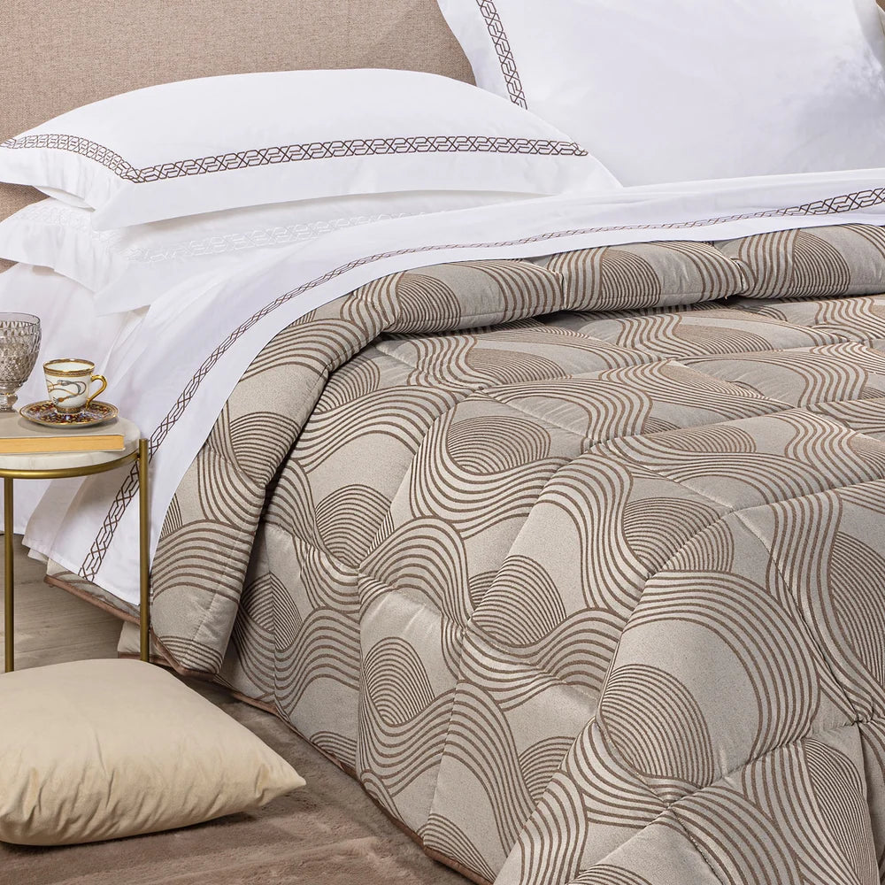 Trapunta Matrimoniale In Raso Jacquard Amber - Caleffi