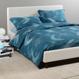 Completo Copripiumino Matrimoniale Bristol City Time Blu Notte 100% Cotone - Caleffi