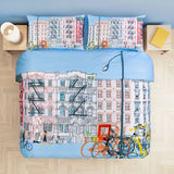 Completo Copripiumino Matrimoniale NY East Village 100% Cotone - Caleffi