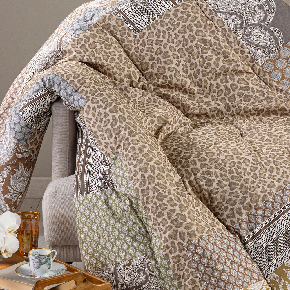 Plaid Scaldotto Panther In Cotone Pettinato - Caleffi