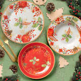 Servizio Piatti x6 Persone RED FLORAL CHRISTMAS by Gusto Casa