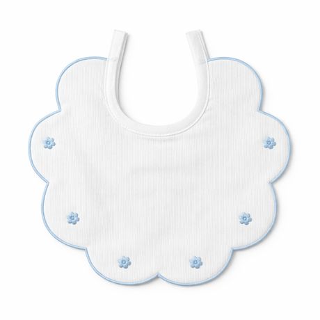 Bavaglino Neonato 193 Fiori Cotone Ricamato - Maestri Cotonieri Home