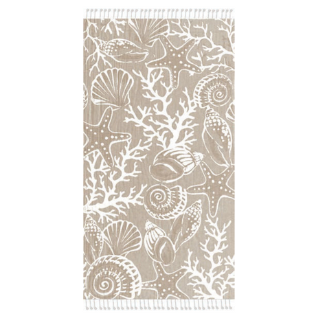 Telo Pareo Jacquard IGLAS DOUBLE FACE CON FRANGE by Linea Oro