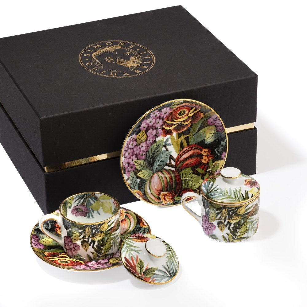 Set 2 Tazze da Tè con Coperchio e Piattino Exotic Jungle - Weissestal