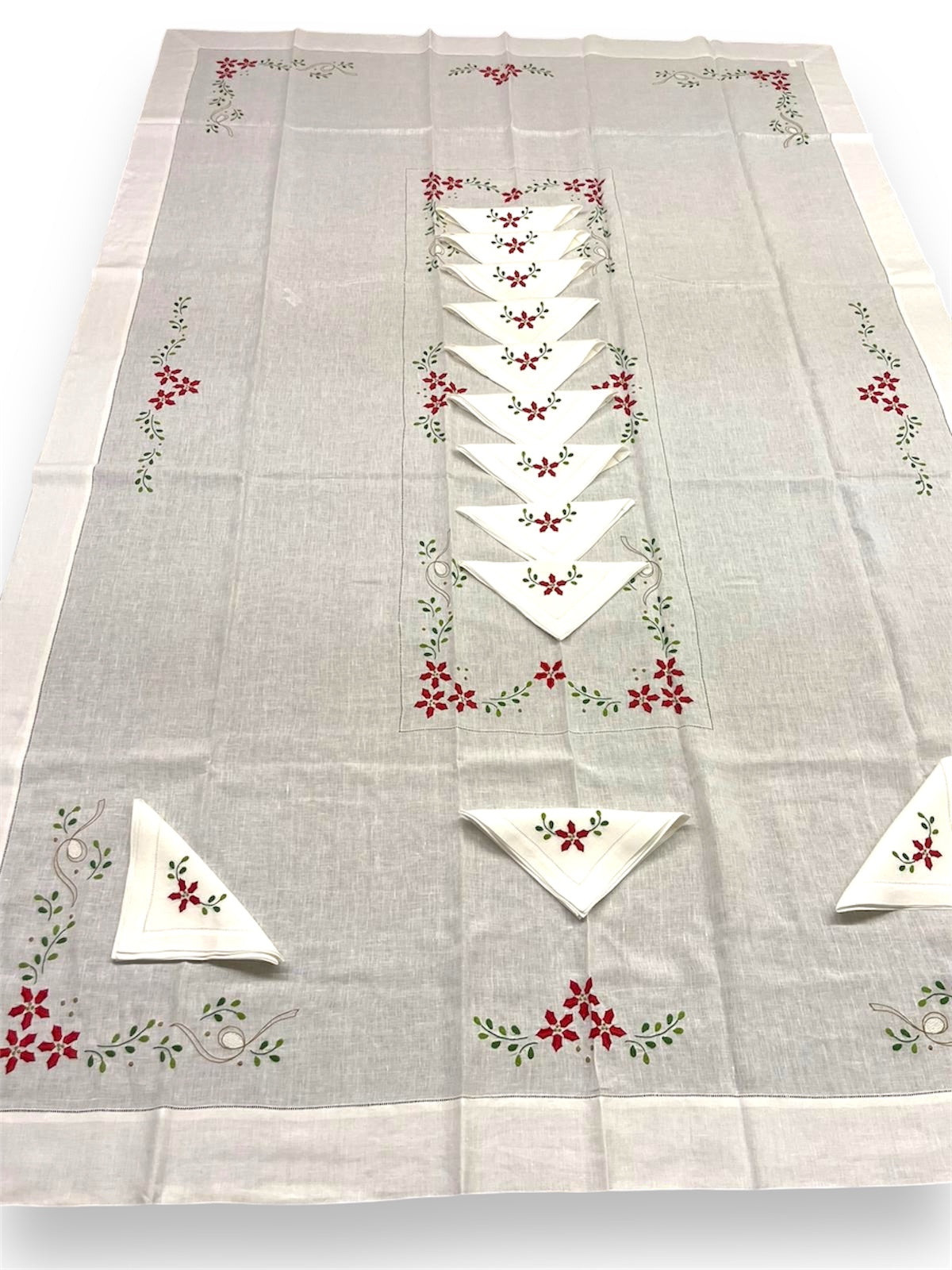 Servizio STELLA NATALE X12 in puro lino by Serendipity