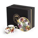 Tazza da Caffè con Coperchio e Piattino White Exotic Jungle - Weissestal