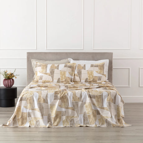 Completo Lenzuola In Cotone Stampato TEREN - Linea Oro