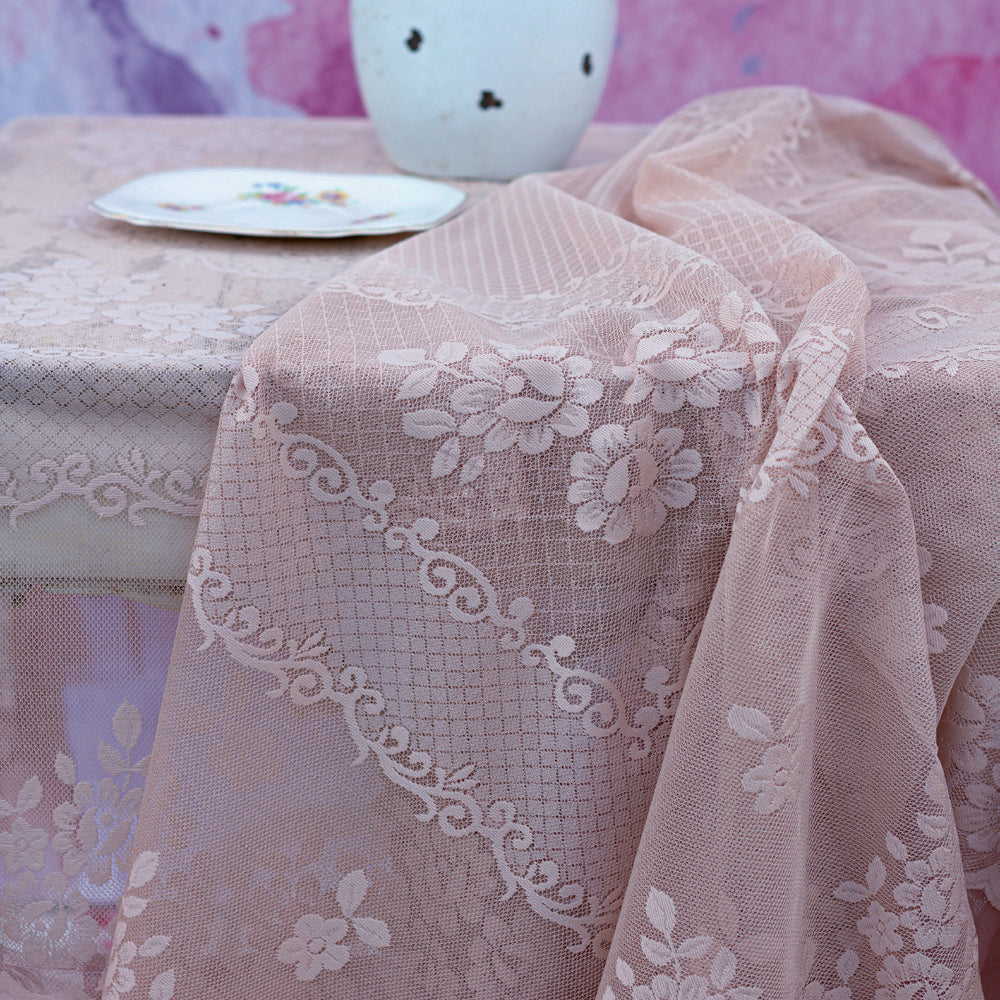 Copritavola ANDROMEDA Atelier 17 150x280 cm con balza shabby chic – elegante copertura tavolo in poliestere
