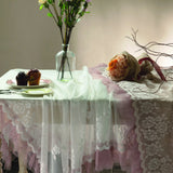 Copritavola ANDROMEDA Atelier 17 150x280 cm con balza shabby chic – elegante copertura tavolo in poliestere