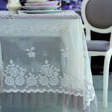 Copritavola ANDROMEDA Atelier 17 150x280 cm con balza shabby chic – elegante copertura tavolo in poliestere