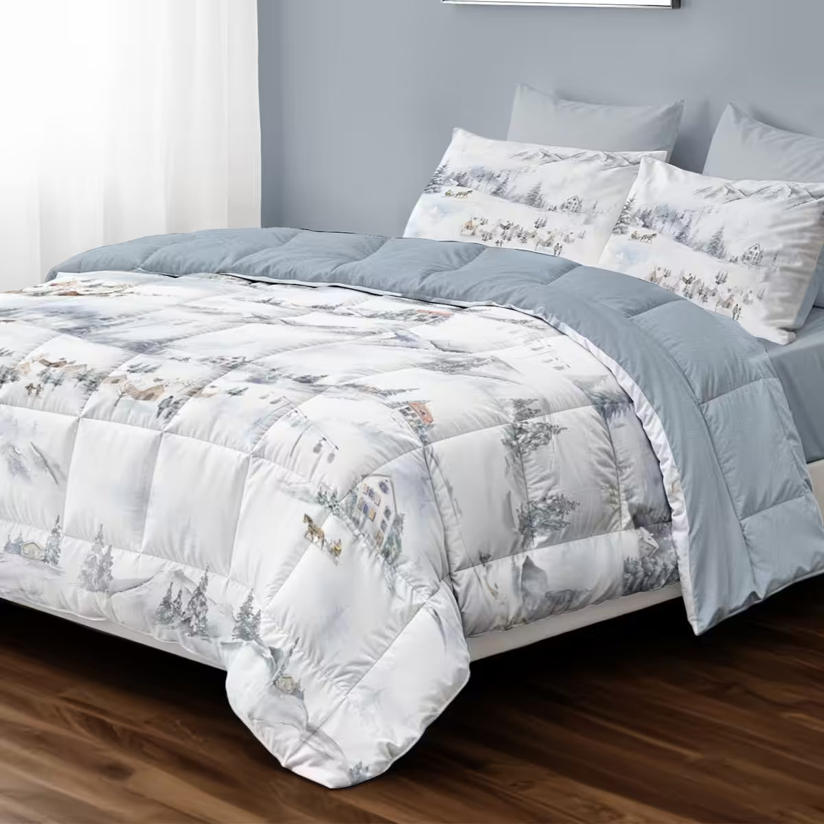 Trapunta Invernale Stampa Digitale Norvegia Double Face in Microfibra - Daunex