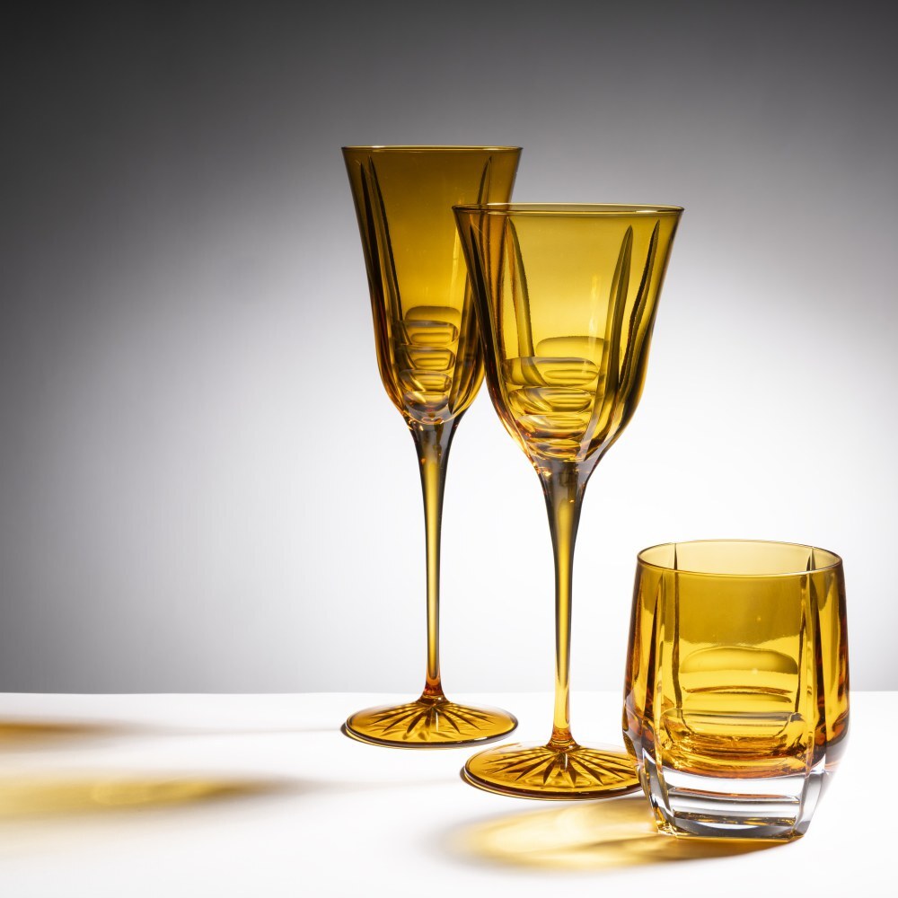 Set 2 Tumbler + Calici + Flute GEM AMBRA - Weissestal