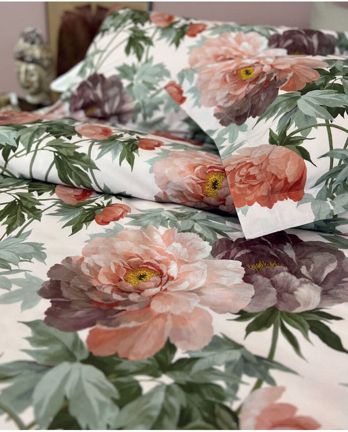 Completo Lenzuola Matrimoniale Dorotea Dondi in Raso di Cotone 200 TC