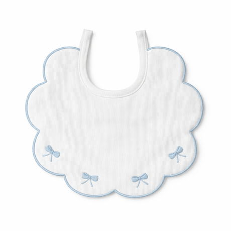 Bavaglino Neonato 193 Fiocchetti Cotone Ricamato - Maestri Cotonieri Home