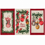 Set 3 Stofinacci Natalizi Fantasia Palline 100% Cotone - Linea Oro