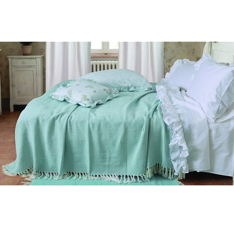 Copriletto Malika L’Atelier17 Matrimoniale 260x260 Cotone Nido d’Ape Perla Acquamarina