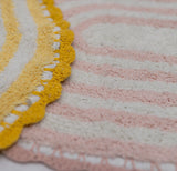 Tappeto Bagno All Around Ovale Righe con Merletto Atelier 17 in Cotone 50x80 cm – 5 Colori