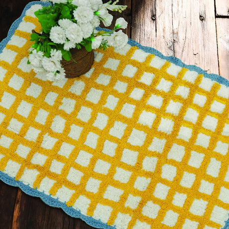 Tappeto Bagno Dolly Quadretti Atelier 17 in Cotone 50x80 cm – 3 Colori