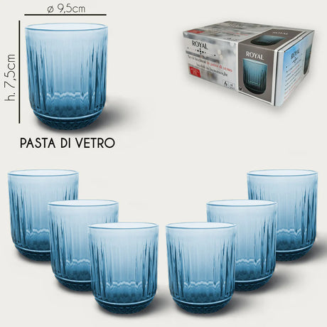 Set 6 Bicchieri/Calici Royal Blu - Arca