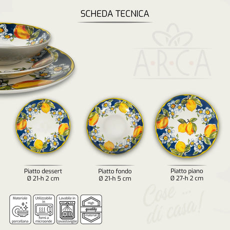 Servizio di Piatti 18 pezzi LA COSTIERA by Arca