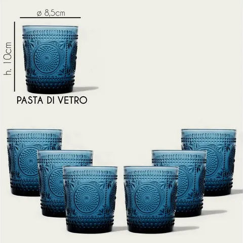 Set 6 Bicchieri/Calici Majestic Blu - Arca