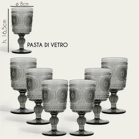 Set 6 Bicchieri/Calici Majestic Fumo - Arca