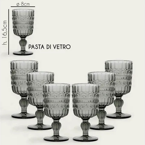Set 6 Bicchieri/Calici Heritage Fumo - Arca