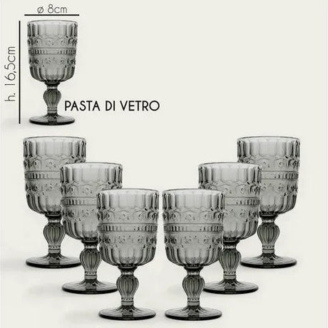 Set 6 Bicchieri/Calici Heritage Fumo - Arca