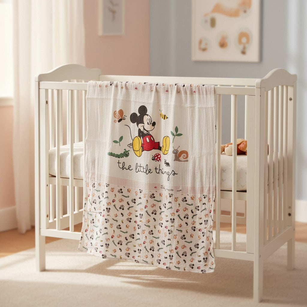Copertina/Mussola Mickey Mouse 75x100 cm in cotone - Disney Baby