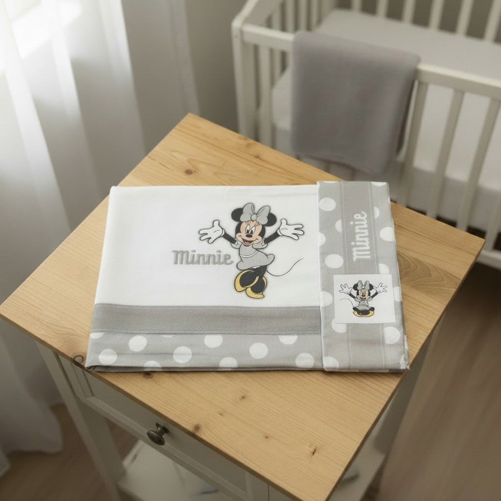 Completo lenzuola 3 pezzi culla/carrozzina Minnie 100% cotone - Disney Baby