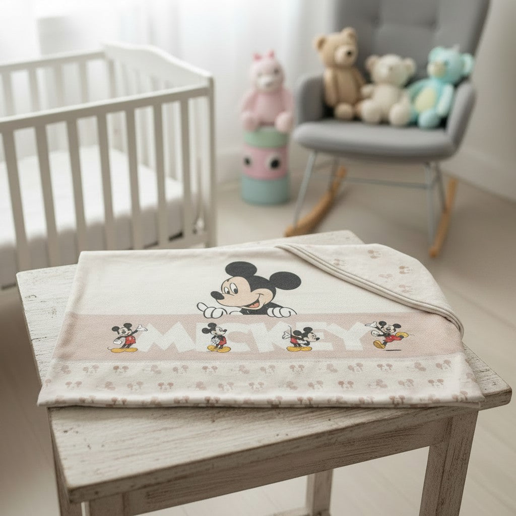 Completo lenzuola 3 pezzi culla/carrozzina Mickey 100% cotone - Disney Baby