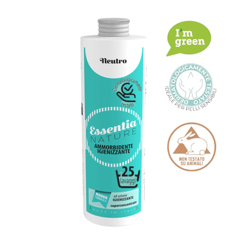 Ammorbidente Neutro Essentia – Monodose 20 ml o 500 ml 25 Lavaggi – Dermatologicamente Testato